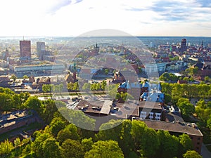 Aerial view of the oldtown in Gdansk