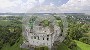 Aerial view of Olesko Castle in Lviv region, Ukraine. 4k