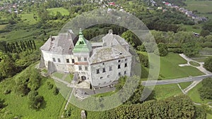 Aerial view of Olesko Castle in Lviv region, Ukraine. 4k
