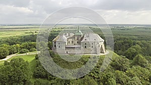 Aerial view of Olesko Castle in Lviv region, Ukraine.