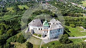 Aerial view of Olesko Castle, Ukraine