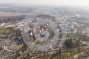 aerial view of the Olesnica city