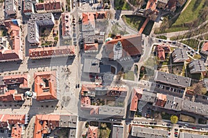 aerial view of the Olesnica city