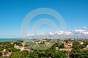 Aerial view of Olinda and Recife in Pernambuco, Brazil