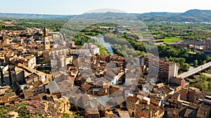 Aerial view of olt town of Fraga with Church of San Pedro photo
