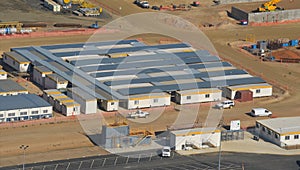 Aerial view of onsite construction offices and camp for workers photo
