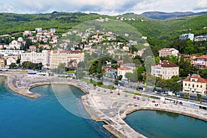 Aerial view of Opatija town in Croatia