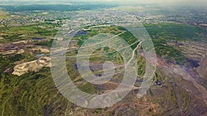 Aerial view of open cut Super Pit gold mine in Kalgoorlie, Western Australia.