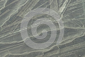 Aerial View of The Orca or Killer Whale Geoglyph at the Nazca Lines in Peru