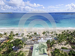 Aerial view from Orient Bay in Saint Martin