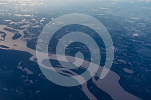 Aerial view of Orinoco river, Venezue