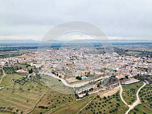 Aerial view of Oropesa in Toledo, Spain