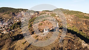 Aerial view of Ortodox Church of the Ascension near village of Borovo, Bulgaria