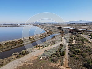 Aerial view of Otay River and San Diego Bay National Refuger from Imperial Beach, San Diego