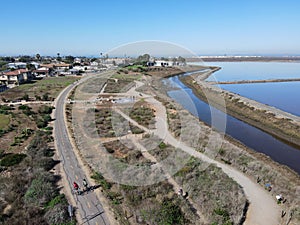 Aerial view of Otay River and San Diego Bay National Refuger from Imperial Beach, San Diego