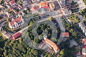 Aerial view of Otmuchow town in Poland