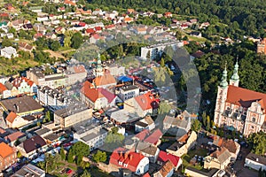 Aerial view of Otmuchow town in Poland