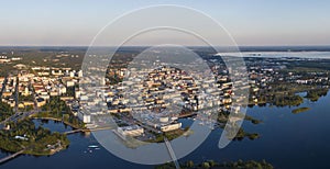 Aerial view of the Oulu city in Finland