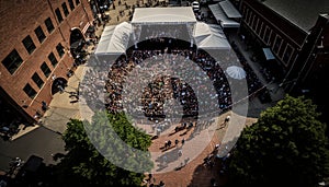 Aerial View Of Outdoor Concerts :Bird\'s Eye (Generative AI)
