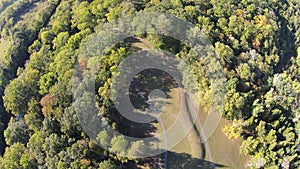 Aerial view of the Oval shaped mound of the Great Serpernt Mound, Ohio