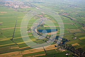 Aerial view over the Amsterdam suburbs