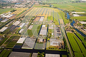 Aerial view over the Amsterdam suburbs