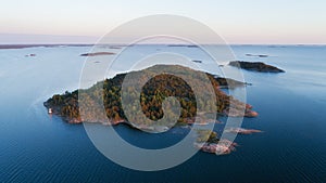 Aerial view over Archipelago Sea National Park Saaristomeri. photo