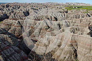 Aerial view over Badlands National Park