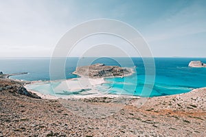 Aerial view over Balos Beach