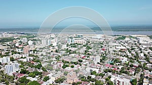 Aerial view over the beautiful city of Barranquilla