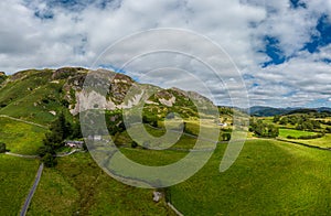 Aerial view over the beautiful Lake District National Park