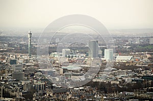 Aerial View over Bloomsbury, London