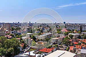 Aerial view over Bucharest houses and flats. photo