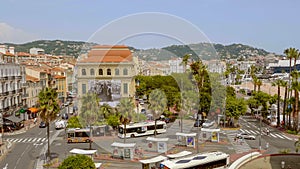 Aerial view over the city of Cannes - CITY OF CANNES, FRANCE - JULY 12, 2020