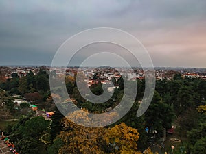 Aerial view over the city center of katerini city in Pieria, Greece