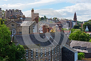 Aerial view over Dean Village, Edinburgh