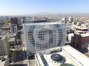 Aerial View Over Downtown Denver Colorado