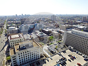 Aerial View Over Downtown Denver Colorado