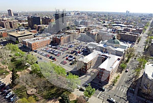 Aerial View Over Downtown Denver Colorado