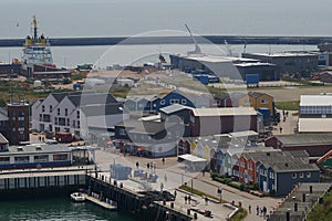 Aerial view over the German island of Helgoland