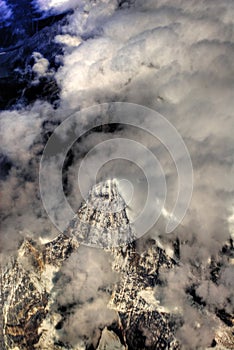 Aerial view over Himalayas