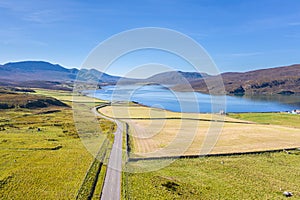 Aerial View Over Kyle of Durness in Scotland