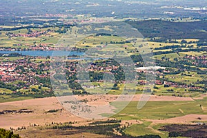 Aerial view over lake Staffelsee and Murnau photo