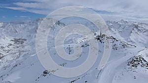 Aerial view over Les Trois Vallees in the Frenc Alps, France