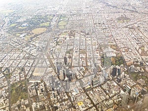 Aerial View Over Melbourne Australia