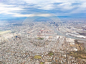 Aerial View Over Melbourne Australia