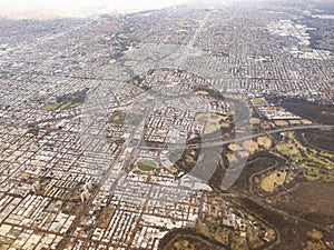 Aerial View Over Melbourne Australia