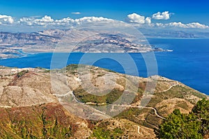 Aerial view over mountains