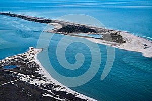 Aerial view over Nassau County on Long Island NY