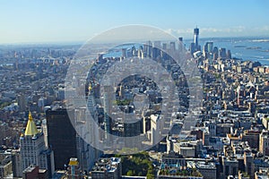 An aerial view over New York city